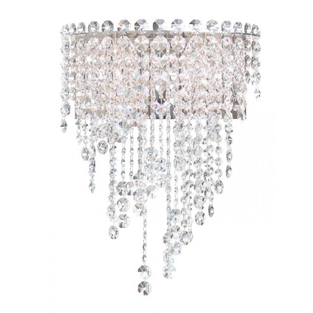 Schonbek Chantant 4 Light 110V Wall Sconce in Stainless Steel with Clear Herita CH1232N-401H